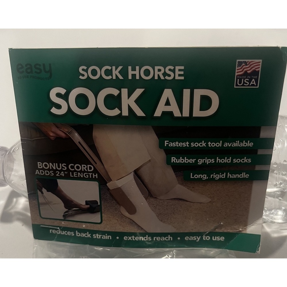 Sock Horse Senior Sock Aid Help Put on Socks Taupe Gray Color